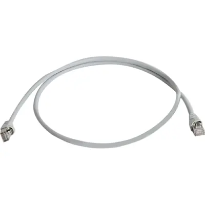 Patch cable, RJ45 plug, straight to RJ45 plug, straight, Cat 5e, F/UTP, PVC, 50 m, gray, 100009351 - 1