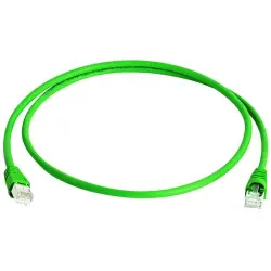 Patch cable, RJ45 plug, straight to RJ45 plug, straight, Cat 6A, S/FTP, PVC, 0.5 m, green, 100007965
