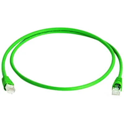Patch cable, RJ45 plug, straight to RJ45 plug, straight, Cat 6A, S/FTP, PVC, 3 m, green, 100008463 - 1