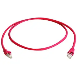 Patch cable, RJ45 plug, straight to RJ45 plug, straight, Cat 6A, S/FTP, PVC, 0.5 m, red, 100007966
