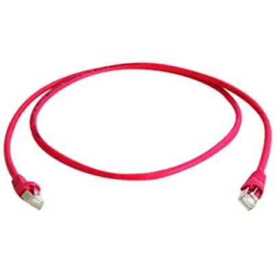 Patch cable, RJ45 plug, straight to RJ45 plug, straight, Cat 6A, S/FTP, PVC, 1 m, red, 100007975 - 1