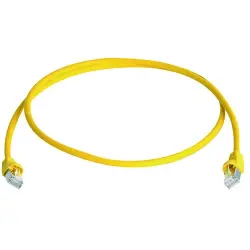 Patch cable, RJ45 plug, straight to RJ45 plug, straight, Cat 6A, S/FTP, PVC, 1 m, yellow, 100007977