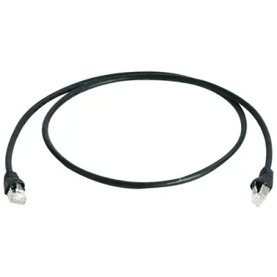 Patch cable, RJ45 plug, straight to RJ45 plug, straight, Cat 6A, S/FTP, PVC, 10 m, black, 100008986 - 1