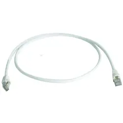 Patch cable, RJ45 plug, straight to RJ45 plug, straight, Cat 6A, S/FTP, PVC, 0.5 m, white, 100007990