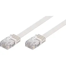 Patch cable, RJ45 plug, straight to RJ45 plug, straight, Cat 5e, U/UTP, PVC, 1 m, white, 93358