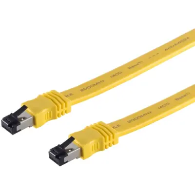 Patch cable, RJ45 plug, straight to RJ45 plug, straight, Cat 8.1, U/FTP, LSZH, 10 m, yellow, BS08-42072 - 1