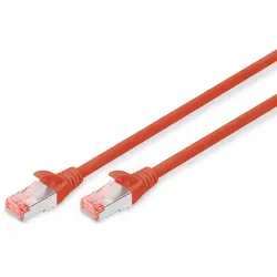 Patch cable, RJ45 plug, straight to RJ45 plug, straight, Cat 6, S/FTP, LSZH, 5 m, red, DK-1644-050/R