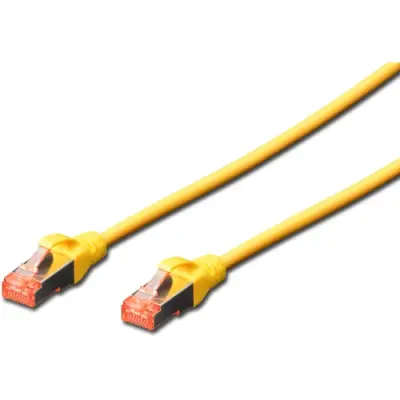 Patch cable, RJ45 plug, straight to RJ45 plug, straight, Cat 6, S/FTP, LSZH, 3 m, yellow, DK-1644-030/Y - 1