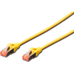 Patch cable, RJ45 plug, straight to RJ45 plug, straight, Cat 6, S/FTP, LSZH, 3 m, yellow, DK-1644-030/Y