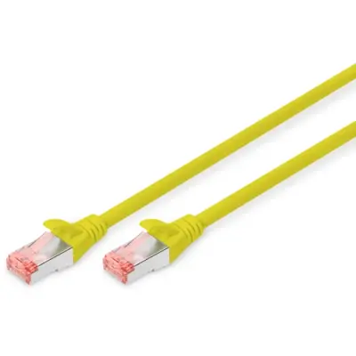 Patch cable, RJ45 plug, straight to RJ45 plug, straight, Cat 6, S/FTP, LSZH, 10 m, yellow, DK-1644-100/Y - 1