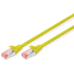 Patch cable, RJ45 plug, straight to RJ45 plug, straight, Cat 6, S/FTP, LSZH, 10 m, yellow, DK-1644-100/Y