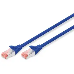 Patch cable, RJ45 plug, straight to RJ45 plug, straight, Cat 6, S/FTP, PVC, 5 m, blue, DK-1644-050/B