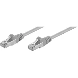 Patch cable, RJ45 plug, straight to RJ45 plug, straight, Cat 5e, SF/UTP, PVC, 3 m, gray, 50146