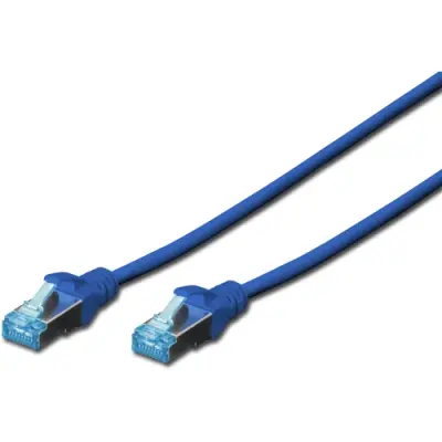 Patch cable, RJ45 plug, straight to RJ45 plug, straight, Cat 5e, SF/UTP, PVC, 5 m, blue, DK-1531-050/B - 1