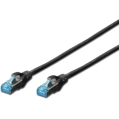 Patch cable, RJ45 plug, straight to RJ45 plug, straight, Cat 5e, SF/UTP, PVC, 2 m, black, DK-1531-020/BL - 1