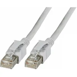 Patch cable, with illuminated plugs, RJ45 plug, straight to RJ45 plug, straight, Cat 6A, S/FTP, LSZH, 0.5 m, gray, DCK1001GR.0,5