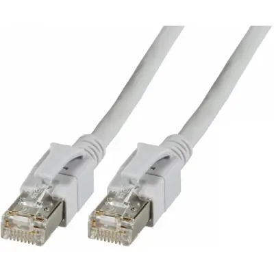 Patch cable, with illuminated plugs, RJ45 plug, straight to RJ45 plug, straight, Cat 6A, S/FTP, LSZH, 20 m, gray, DCK1001GR.20 - 1