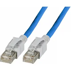 Patch cable, with illuminated plugs, RJ45 plug, straight to RJ45 plug, straight, Cat 6A, S/FTP, LSZH, 2 m, blue, DCK1001BL.2,0
