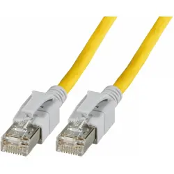 Patch cable, with illuminated plugs, RJ45 plug, straight to RJ45 plug, straight, Cat 6A, S/FTP, LSZH, 3 m, yellow, DCK1001GE.3,0