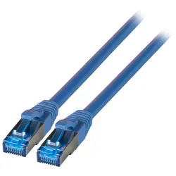 Patch cable, highly flexible, RJ45 plug, straight to RJ45 plug, straight, Cat 6A, S/FTP, LSZH, 0.25 m, blue, K5525FBL.0,25