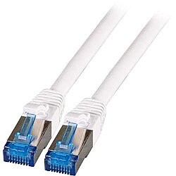 Patch cable, highly flexible, RJ45 plug, straight to RJ45 plug, straight, Cat 6A, S/FTP, LSZH, 1 m, white, K5525FWS.1