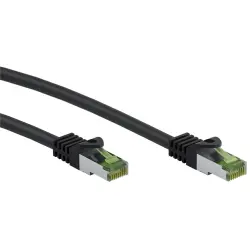 Patch cable, RJ45 plug, straight to RJ45 plug, straight, Cat 8.1, S/FTP, LSZH, 2 m, black, 61094