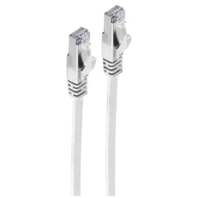 Patch cable, RJ45 plug, straight to RJ45 plug, straight, Cat 7, U/FTP, PVC, 0.25 m, white, BS75511-SL0.25W - 1