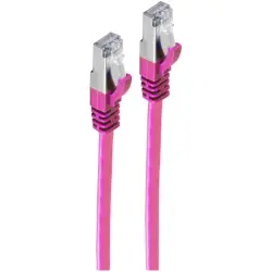 Patch cable, RJ45 plug, straight to RJ45 plug, straight, Cat 7, U/FTP, PVC, 0.5 m, magenta, BS75511-SL0.5M