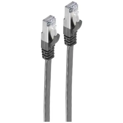 Patch cable, RJ45 plug, straight to RJ45 plug, straight, Cat 7, U/FTP, PVC, 7.5 m, black, BS75517-SLS - 1