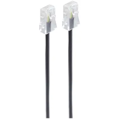 Telephone cable, RJ45 plug, straight to RJ45 plug, straight, 15 m, black, BS70095-8/4 - 1