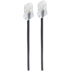 Telephone cable, RJ45 plug, straight to RJ45 plug, straight, 15 m, black, BS70095-8/4