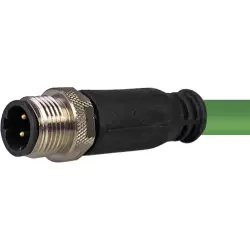 Sensor actuator cable, M12-cable plug, straight to M12-cable plug, straight, 2 m, PUR, green, 806483