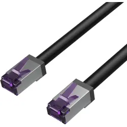 Patch cable, RJ45 plug, straight to RJ45 plug, straight, Cat 6A, S/FTP, PVC, 15 m, black, FL31-28085