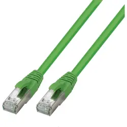 Patch cable, UltraFlex + UL, RJ45 plug, straight to RJ45 plug, straight, Cat 6A, S/FTP, LSOH, 0.15 m, green, 1842-I-0,15M-UF