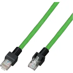 Patch cable, for moving applications (drag chains), RJ45 plug, straight to RJ45 plug, straight, Cat 6A, S/FTP, PUR, 3 m, green, 1842-SKT-3,0M