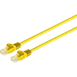 Patch cable, RJ45 plug, straight to RJ45 plug, straight, Cat 6A, U/UTP, PVC, 1 m, yellow, BYB-5-87F5016