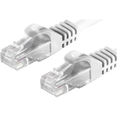 Patch cable, RJ45 plug, straight to RJ45 plug, straight, Cat 6A, U/UTP, PVC, 2 m, white, BYB-5-87F5034 - 1