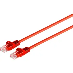Patch cable, RJ45 plug, straight to RJ45 plug, straight, Cat 6A, U/UTP, PVC, 3 m, red, BYB-5-87F5039