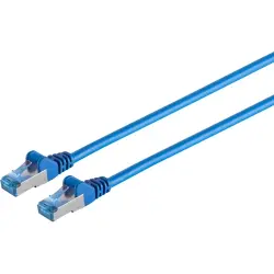 Patch cable, RJ45 plug, straight to RJ45 plug, straight, Cat 6A, S/FTP, PVC, 10 m, blue, BYB-5-87F5099