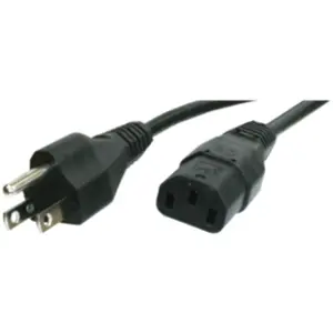 Power cord, Japan, plug type B, straight on C13 socket, straight, HVCTF 3x1.25 mm², black, 2.5 m, 498GJTW-CNS HVCTF3X125-C13M/2,50M SW9005 - 1