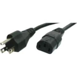 Power cord, Japan, plug type B, straight on C13 socket, straight, HVCTF 3x1.25 mm², black, 3 m, 498GJTW-CNS HVCTF3X125-C13M/3,00M SW9005