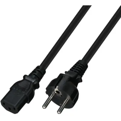 Power cord, UltraFlex, Europe, plug type E + F, straight on C13 socket, straight, H05VV-F3G1.0 mm², black, 3 m, 7102-3,0M-GERADE-UF - 1