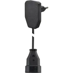 Extension cable, Europe, plug type C, angled on socket type C, straight, H03VVH2-F2x0.75 mm², black, 3 m, 104570