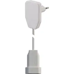 Extension cable, Europe, plug type C, angled on socket type C, straight, H03VVH2-F2x0.75 mm², white, 3 m, 104574