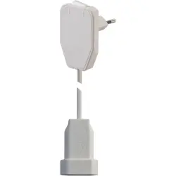 Extension cable, Europe, plug type C, angled on socket type C, straight, H03VVH2-F2x0.75 mm², white, 3 m, 104580
