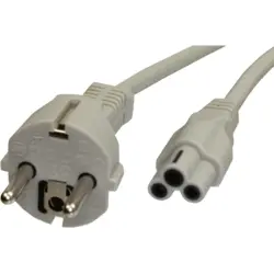 Power cord, Europe, plug type E + F, straight on C5 socket, straight, H05VV-F3G0.75 mm², black, 2 m, VIIG-H05VVF3G075-C5/2,00M SW9005