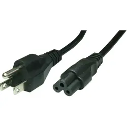 Power cord, North America, plug type B, straight on C5 socket, straight, SVT 3 x AWG 18, black, 1.8 m, 498G-SVT3X18AWG-C5/1,80M SW9005