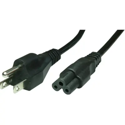 Power cord, North America, plug type B, straight on C5 socket, straight, SVT 3 x AWG 18, black, 1.8 m, 498G-SVT3X18AWG-C5/1,80M SW9005 - 1