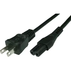 Power cord, North America, plug type A, straight on C7 socket, straight, SVT 2 x AWG 18, black, 1.8 m, N1/15-SVT2X18AWG-C7/1,80M SW9005