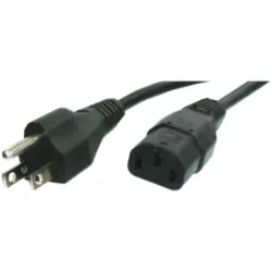 Power cord, North America, plug type B, straight on C13 socket, straight, SJT 3 x AWG 18, black, 2.5 m, 498G-SJT3X18AWG-C13/2,50M SW9005